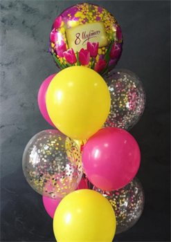 Фонтан №14 из конфетти и пастельных шариков на 8 марта - фото 44811