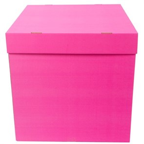 Коробка д/надутых шар 60х60х60см розовая