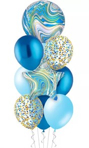Набор №48 - фонтан из 10 шаров Мрамор Blue