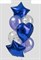 Набор №1 - Фонтан с сердцем и звездами Blue из 10 шаров - фото 44896