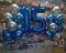 Набор №71 - Композиция на 15 лет синий-серебро - фото 45586