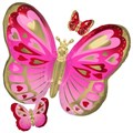Шар А ФИГУРА/P35 Бабочки сердца Pink GoldRed - фото 46804