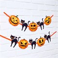Гирлянда на ленте «Happy Halloween», кошки-тыквы, длина 250 см - фото 47712